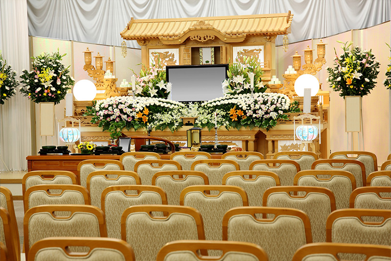 葬儀場の祭壇のイメージ写真